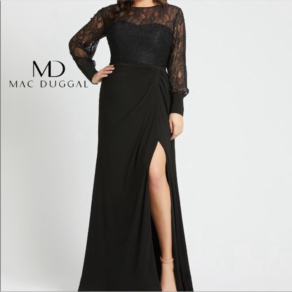 Mac Duggal 67143 Plus Size Prom Dress in Black Size 18